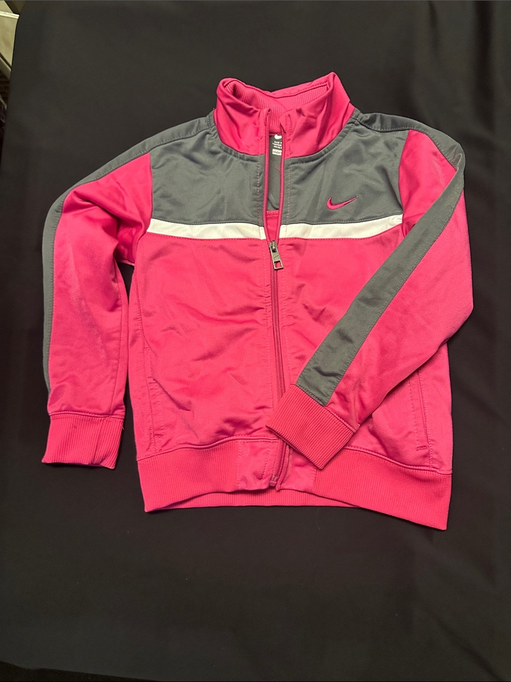 Nike Kids Pink and Gray Full-Zip Athletic Jacket